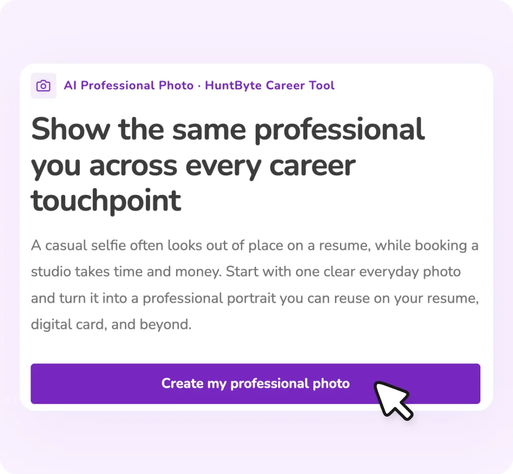 AI Professional Photo start screen