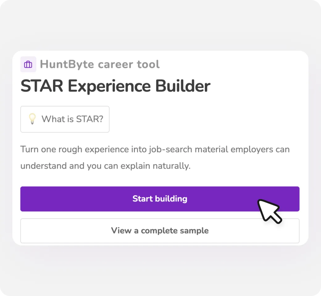 STAR Story Builder start screen