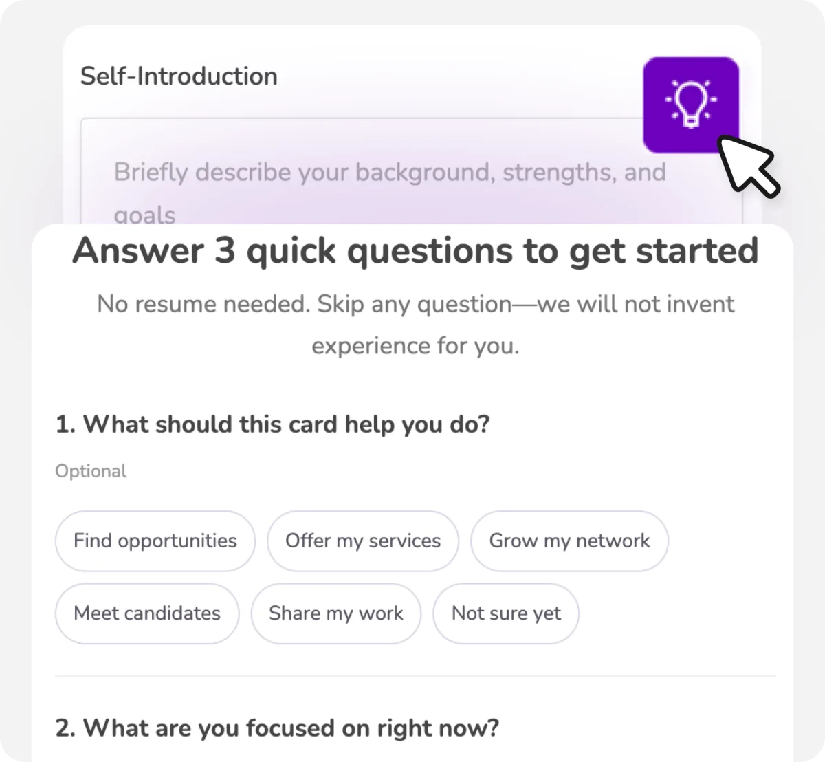 Generate your bio feature