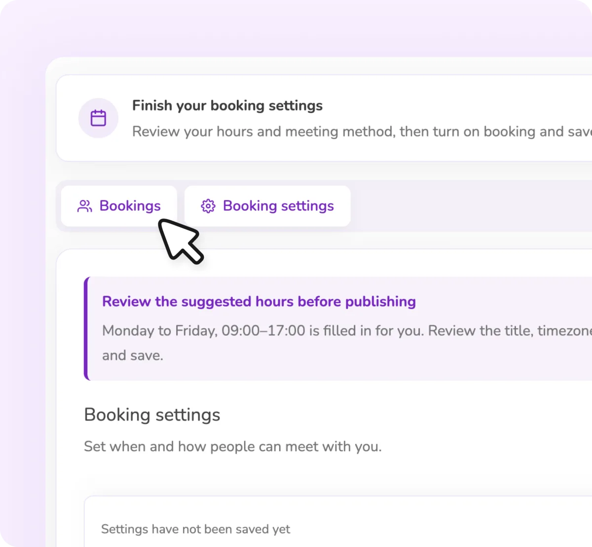 Meeting availability settings