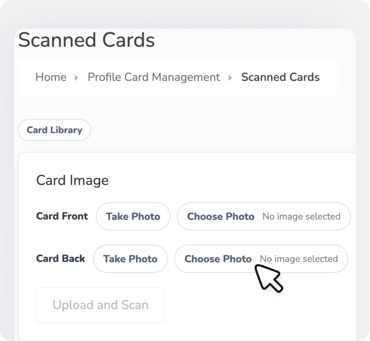 Paper business card scanning