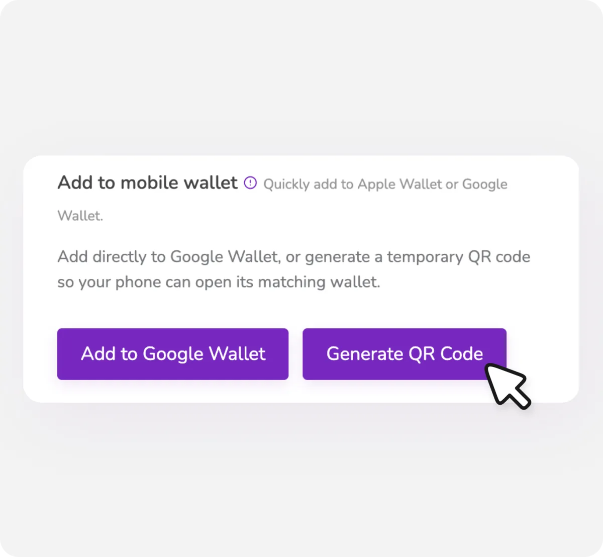 Mobile wallet feature
